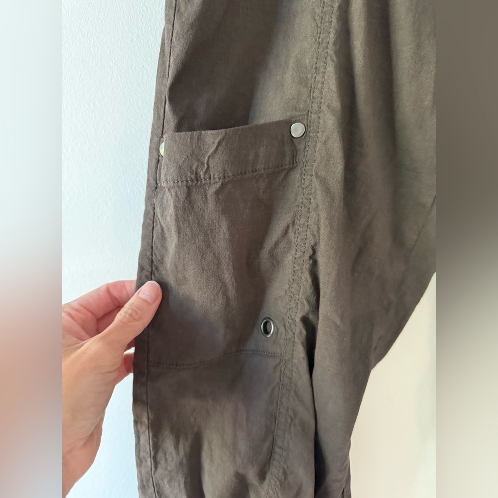 Eileen Fisher Brown Tan Linen Blend Cargo Pants Joggers size 4 EUC - Picture 3 of 9